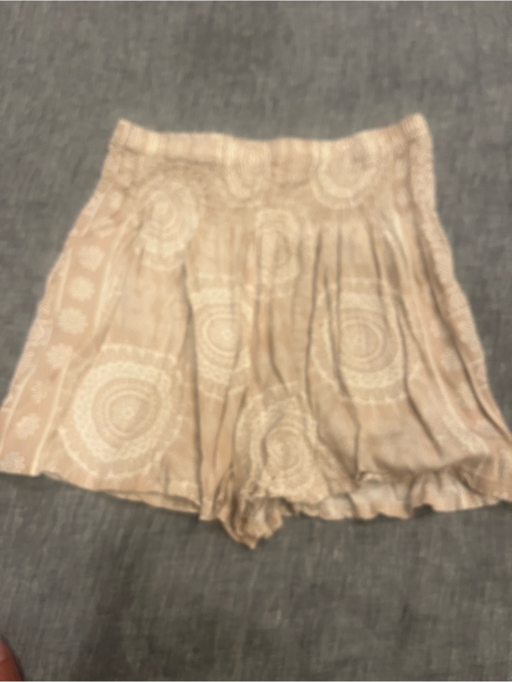 Light Tan Printed Women's Shorts - Casual Summer Style